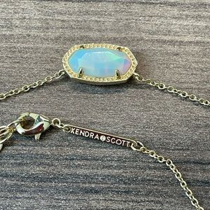Kendra Scott Elisa Gold Pendant Necklace in White Kyocera Opal